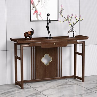 新中式玄关桌简约禅意门厅玄关柜入户靠墙实木轻奢端景台供桌案几