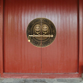 仿古大门纯铜拉手门环中式 门闩别墅门把手大尺寸兽头虎头麒麟拉环