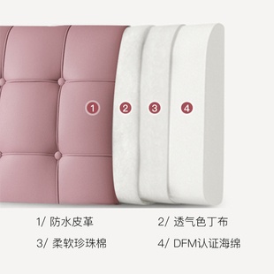 皮革靠垫床头软包靠背双人榻榻米床头罩万能床头靠垫自粘靠枕靠包