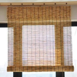 飘窗草帘子竹帘窗帘芦苇竹子门连子竹卷帘垂帘办公室挂饰草编竹席