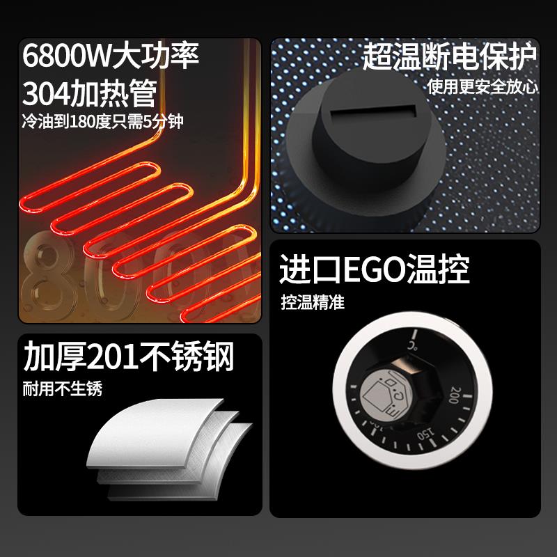 鸿艺电炸锅商用电炸炉炸串自动控温油炸锅双缸大容量立式油锅炸鸡