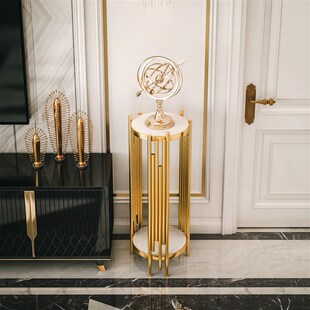 轻奢客厅落地摆件装 饰架电视柜旁边置物架大型北欧沙发大理石花架