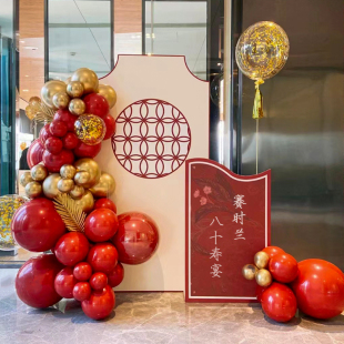 80大寿生日场景装 饰老人寿宴背景墙布置60岁70祝寿气球寿星kt板