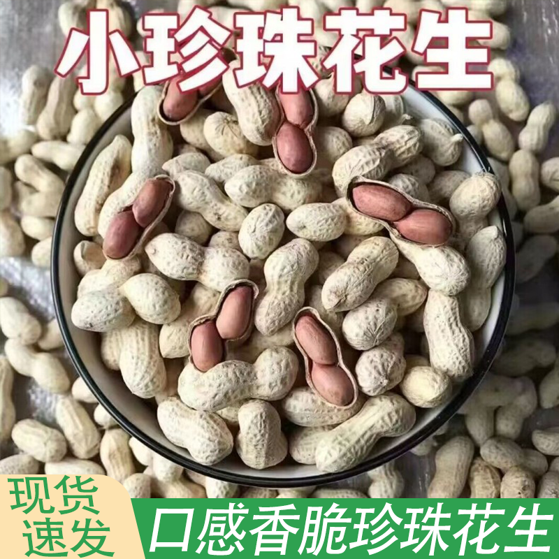 新鲜精选小珍珠花生炒原味核桃味蒜香味熟花生带壳小粒袋装零食