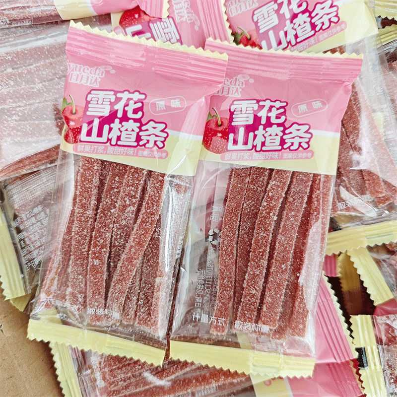 【雪花山楂条】雪山楂独立包装酸甜可口办公室休闲零食山楂条批发