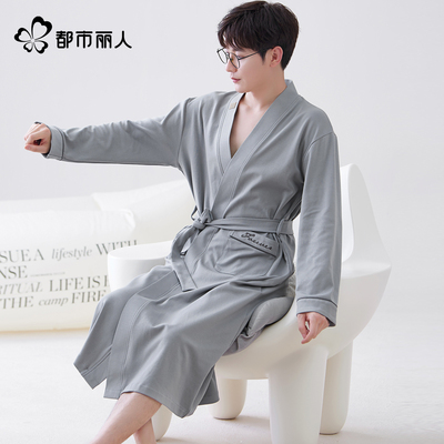 都市丽人2025新款纯棉睡袍中长款