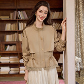 白鹿语美拉德复古工装 宽松气质百搭上衣 长袖 风衣外套女26春季 新款