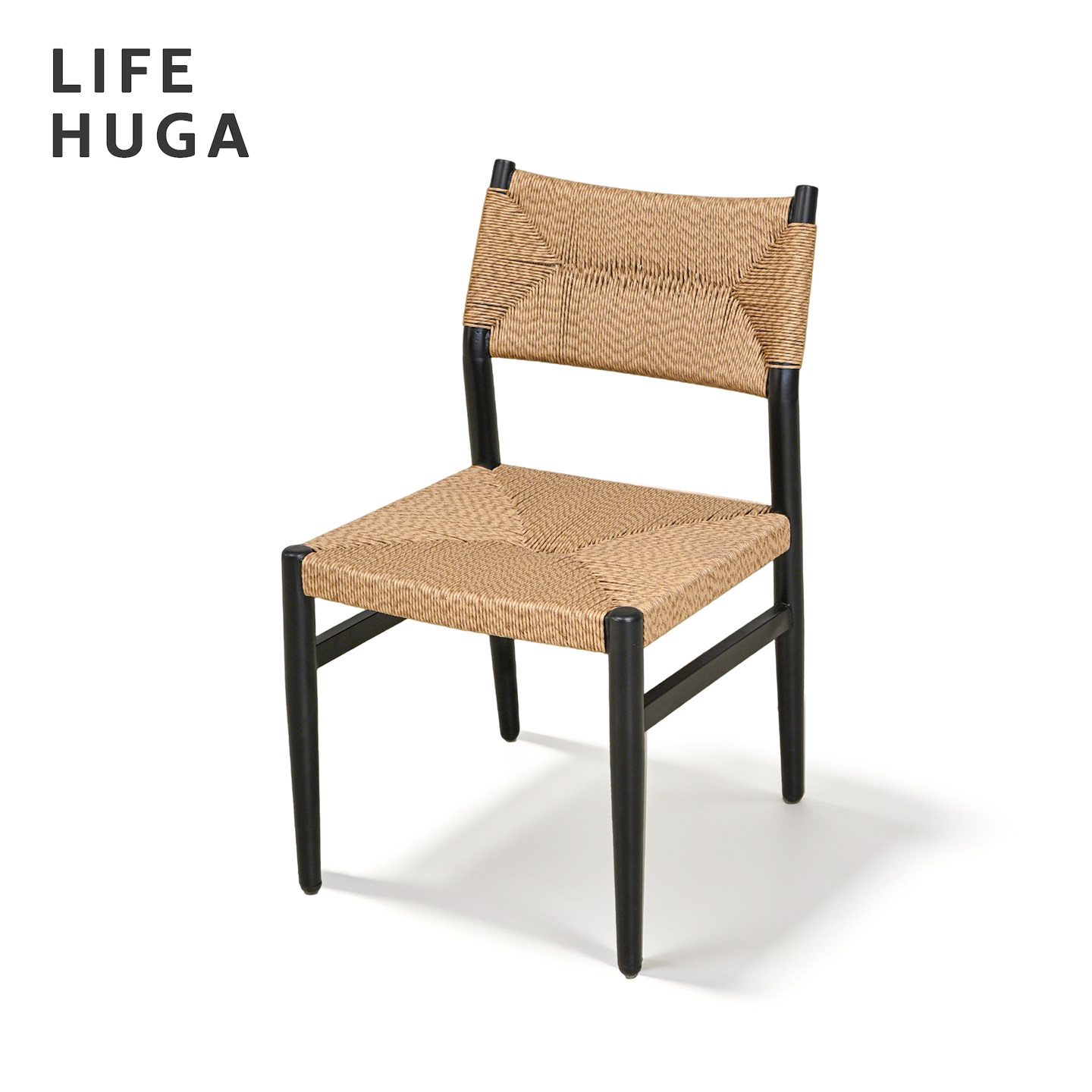 LIFEHUGA藤编椅子中古风2026新款现代家用小户型舒服久坐餐桌椅