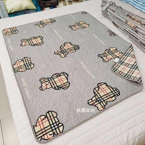 双面纯棉儿童小床盖110*130夹棉绗缝床褥子隔脏垫成人四季可机洗