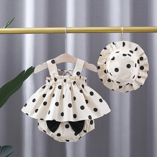 儿童夏装 1岁2女宝宝公主3三件套 12个月8七八9九十5女婴儿套装
