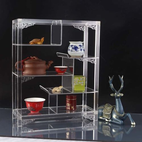 桌面博古架茶壶茶具展示置物架亚克力小型多层收纳古玩多宝阁定做