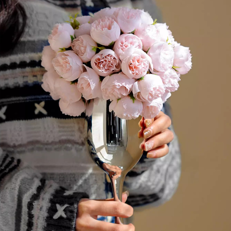 仿生牡丹花艺仿真花餐桌摆花客厅装饰品花瓶假花摆件拍照摄影道具,家居饰品,仿真花/假花,淘宝优惠券,粉丝福利购,淘宝优惠卷