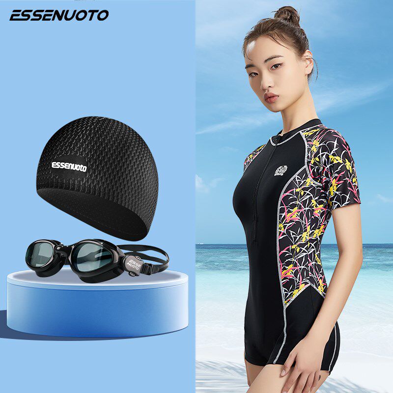 连身泳衣女孩冬款泡温泉2025新款竞速大尺码保守运动泳装游泳馆
