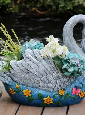 室外花盆花园装饰动物摆件落地户外庭院雕塑别墅雕像阳台布置造景