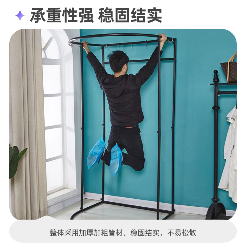 可移动试衣间轨道门帘服装店架子落地简易地摊更衣室展示架换衣间