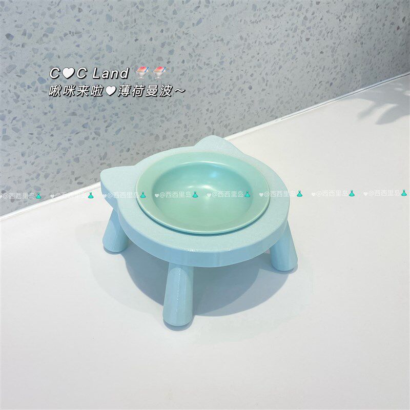 猫碗增高架韩国bd猫碗陶瓷高脚护颈宠物狗碗支架加高猫食盆猫碗架