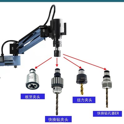 攻丝机夹头快换钻孔攻丝万用接头攻牙机钻夹头攻丝夹头丝锥套丝攻