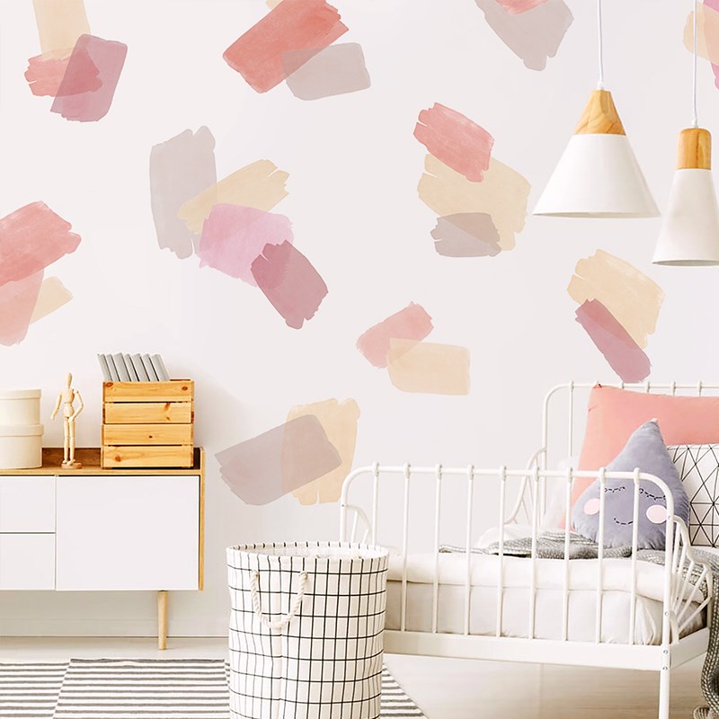 《梦在笔端》Boho风笔刷卡通贴画公主房背景墙装饰贴纸儿童墙贴