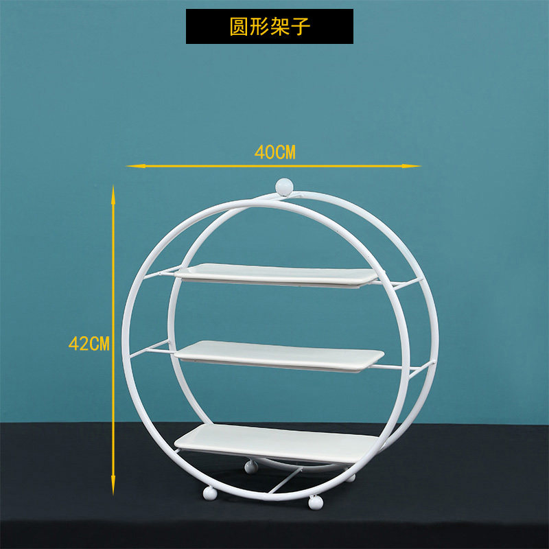 简约白色蛋糕展示架子婚庆铁艺甜B品台摆件冷餐茶歇台甜点糕点摆