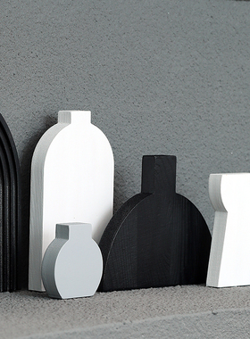 冷色调家居饰品 ins风名宿软装摆件玄关装饰品客厅简约黑白灰摆设