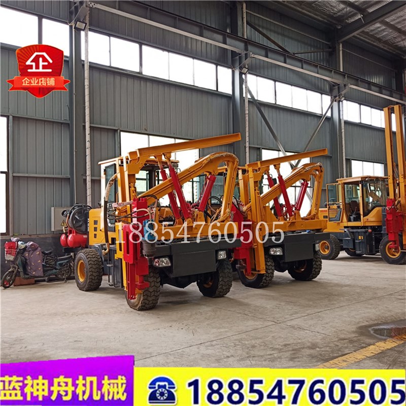 新款公路波形护栏打桩机空压机一体护栏打桩机公T路护栏打桩钻孔