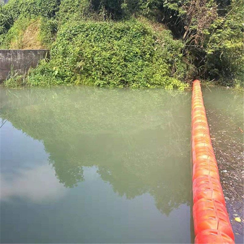 水上垃圾串联围挡浮筒大坝排水口浮渣清渣塑料浮体水电站拦污排