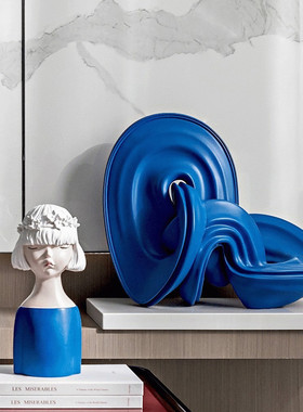 现代简约抽象几何雕塑摆件售楼处酒店客厅玄关软装配饰Z艺术品装