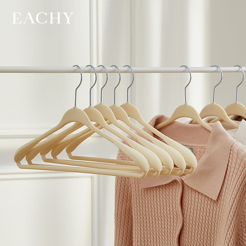 宽肩植绒衣架多功能防滑加宽晾衣架家用衣柜挂衣衣橱大衣衣架