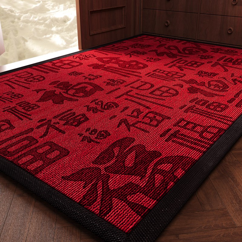 入户门地垫蛇年别墅豪宅高端红色大门口进门脚垫加厚地毯免洗门垫