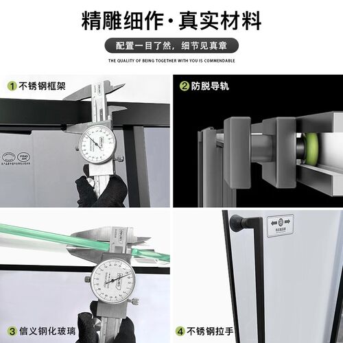 定制浴室淋浴房玻璃隔断平开门卫生间洗澡间干湿分离隔断玻璃门