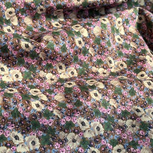 韩系花朵款 幅宽1.45米左右 纯棉 布料面料 高支棉 一米