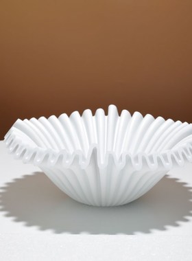 现代简约黑白托盘摆件样板房茶室书房法式果盘装饰艺术品摆件