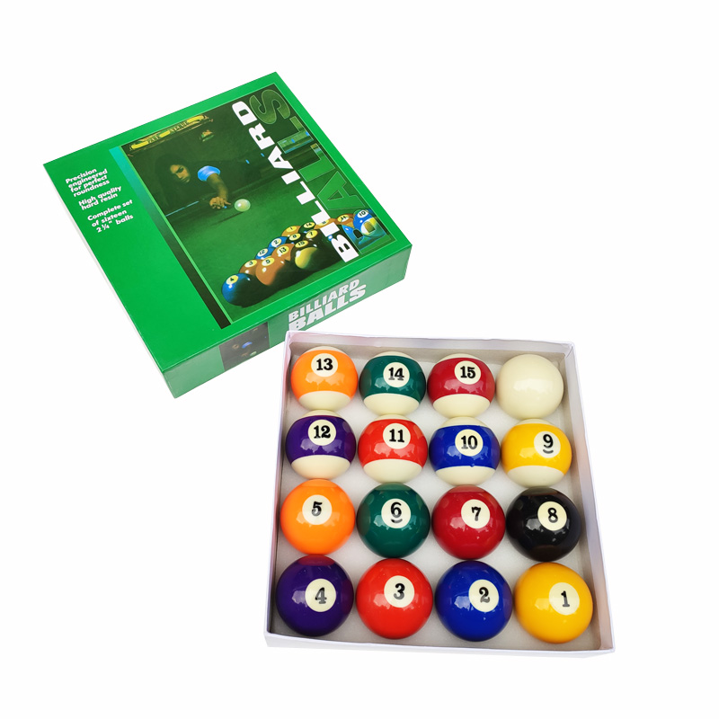 美女盒大号黑8台球子花式九球十六彩美式台球标准大号桌球5.72cm
