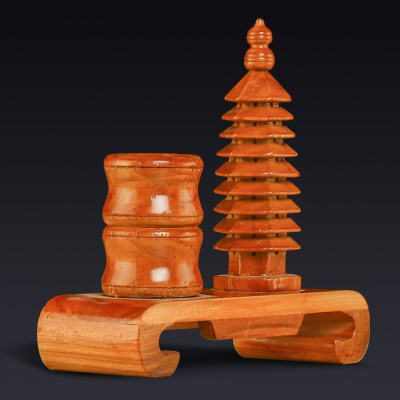 文昌塔笔筒九层13十三层办公室桌面木质书桌书房学生礼物装饰摆件