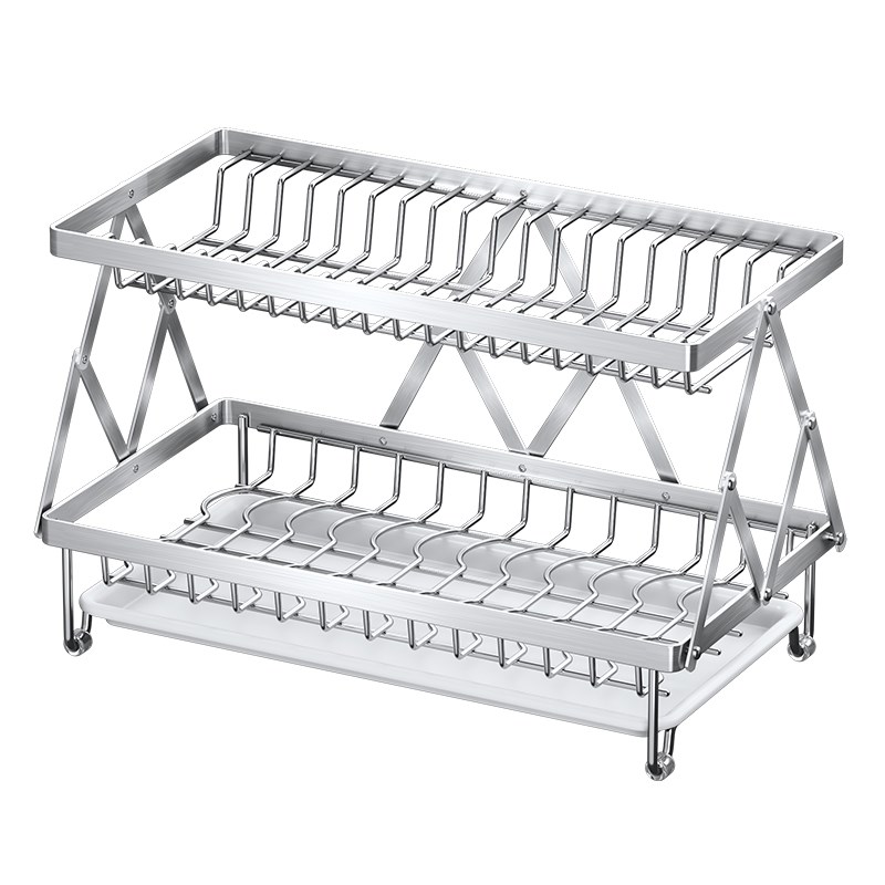 厨房置物架碗碟收纳架沥水架家用放碗盘筷子台面不锈钢晾洗碗槽架