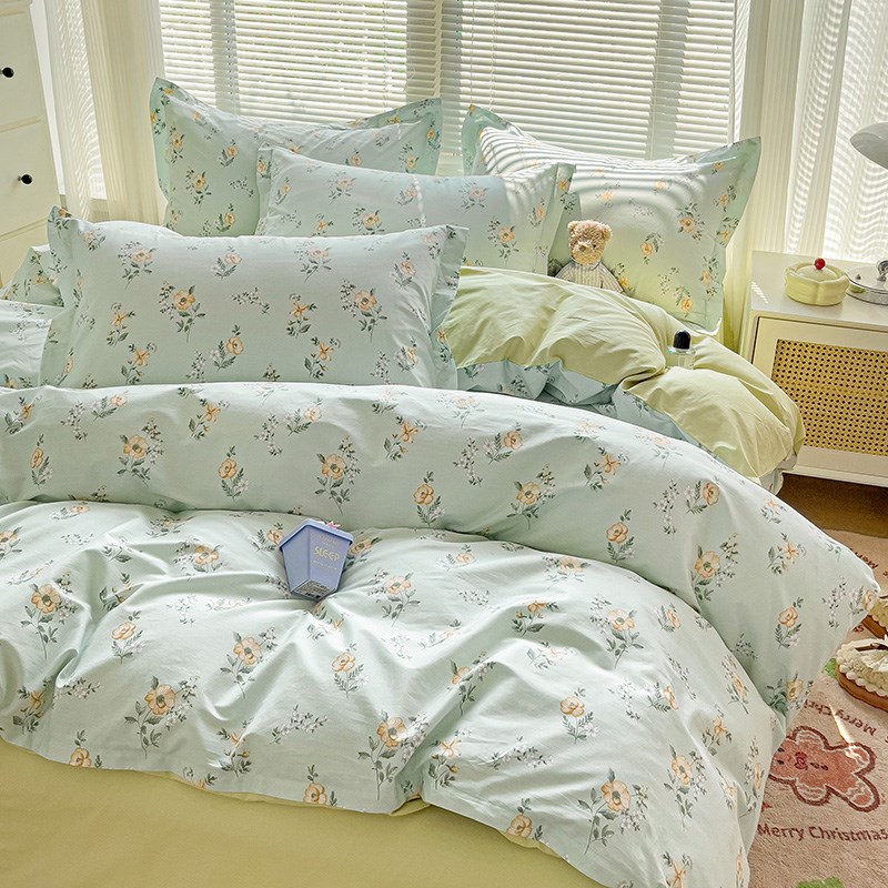 A类全棉被套单件180x200cm纯棉斜纹田园亲肤被罩三四件套定做订制