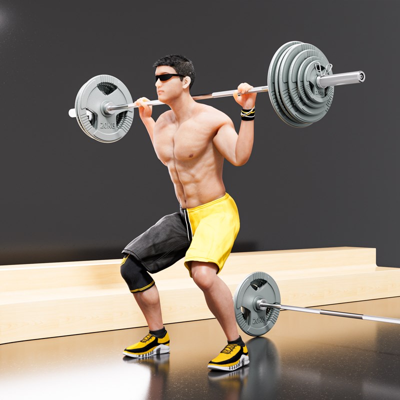 烤漆举重杠铃套装男士硬拉器材深蹲奥杆臀推杠铃片大孔健身房商用
