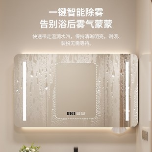 单独镜柜收纳一体 卫生间防水碳钢智能镜柜置物除雾照明镜柜挂墙式
