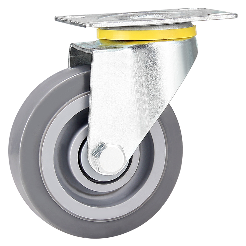 3寸万向轮轮子4寸静音带刹车脚轮C5寸重型橡胶平板手推车万向滑轮