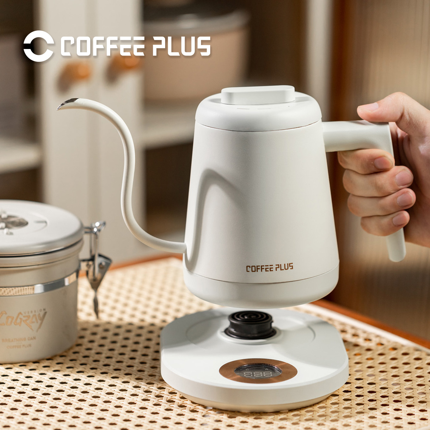 隐士咖啡手冲壶智能温控壶恒温烧水壶不锈钢家用细口长嘴壶热水壶