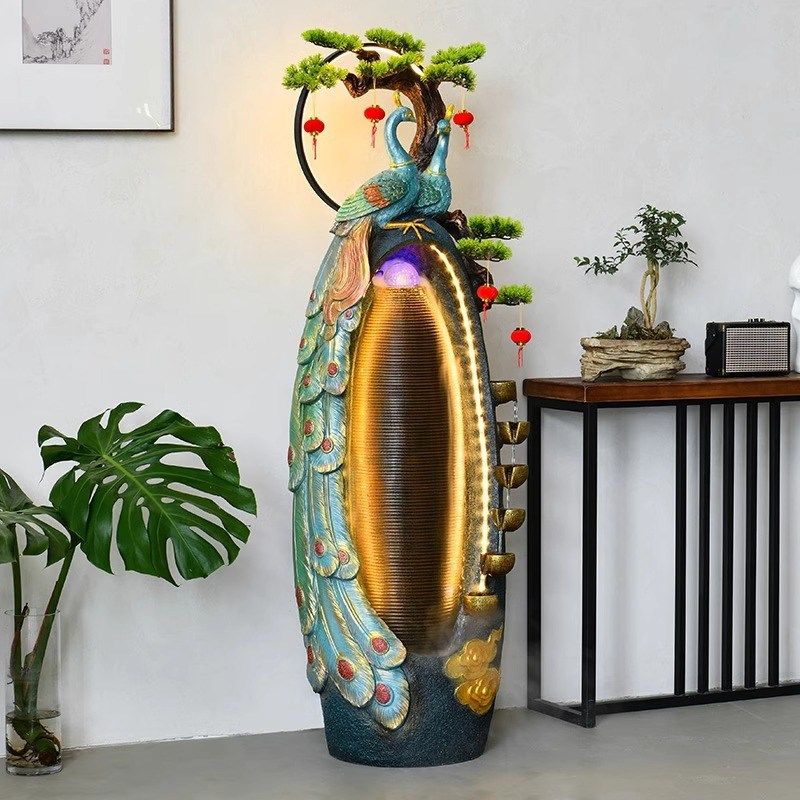 流水摆件循环水客厅玄关办公室高级感花瓶生财水幕墙落地喷泉造景,家居饰品,流水摆件,淘宝优惠券,粉丝福利购,淘宝优惠卷