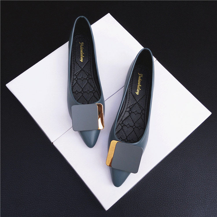 平底鞋女软底浅口尖头单鞋2021秋新款百搭方扣四季鞋软皮豆豆瓢鞋,女鞋,浅口单鞋,淘宝优惠券,粉丝福利购,淘宝优惠卷