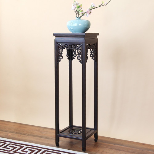 红木花架实木盆景架仿古中式酸枝木绿萝花架黑檀木客厅落地置物架