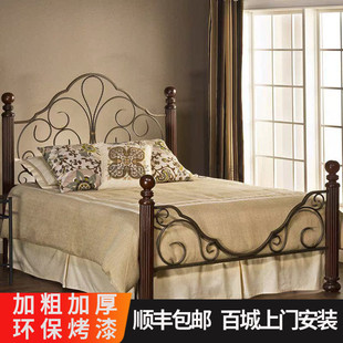 单双人公主铁架床 D1.2米1.5米1.8米ins网红 复铁古床 铁艺床欧式