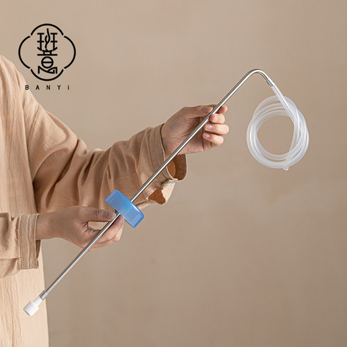 304不锈钢抽水管l茶具自动加水上水管茶道配件桶装水硅胶进水吸管