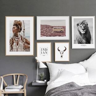 现代简约组合装饰画客厅卧室书房饭厅墙上挂画酒店样板房办公室画