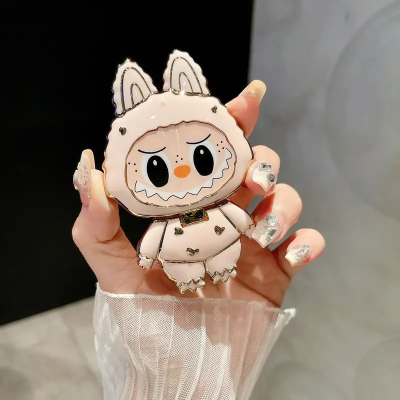 Labubu Charm! Cute 360° Rotating Mirror & Phone Stand - Taobao product photo 2