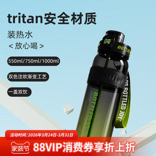 情人节礼物渐变水杯tritan材质王一博同款便携大容量吸管杯
