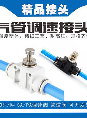 白色管道阀PA4快速插ASA12气管接头LSA6气管调速阀SA8节流阀PSA10