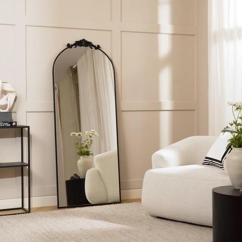 欧式全身镜落地镜家用复古雕花穿衣镜法式做旧试衣镜服装店大镜子